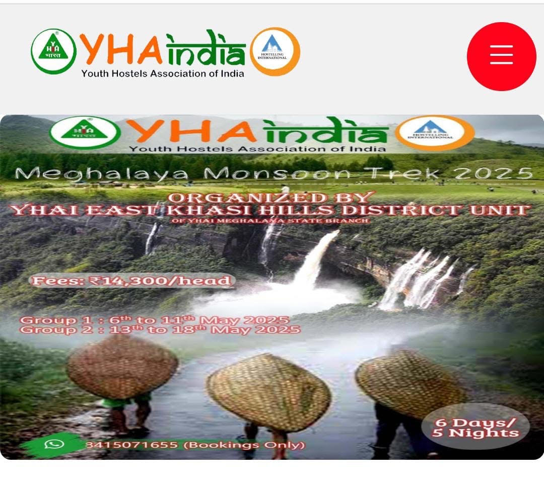 Meghalaya Monsoon Trek 2025 by YHAI East Khasi Hills District Unit Meghalaya State Branch 